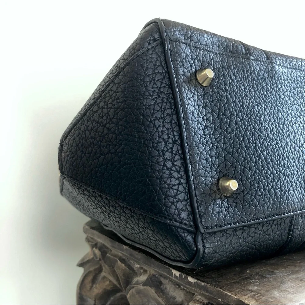 Kenzie Bag Black Tote Shoulder Gold-Tone Faux Leather Strap Medium Crossbody - Picture 10 of 16